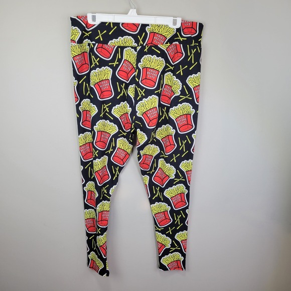 Dren Designs Fries Before Guys Polyester Spandex‎ Ankle Leggings Extended Plus - Picture 5 of 6